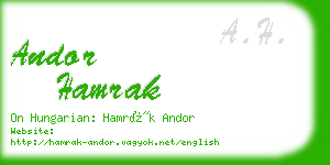 andor hamrak business card